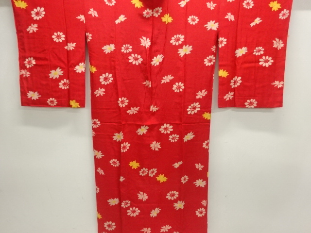 JAPANESE KIMONO / ANTIQUE JUBAN / SILK / FLOWER